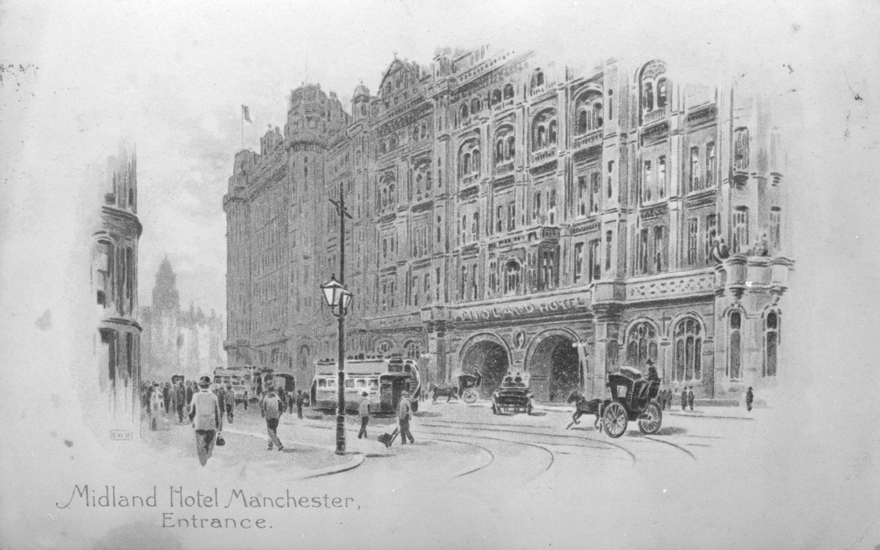 The Midland Hotel, Manchester, ca. 1910 af English School