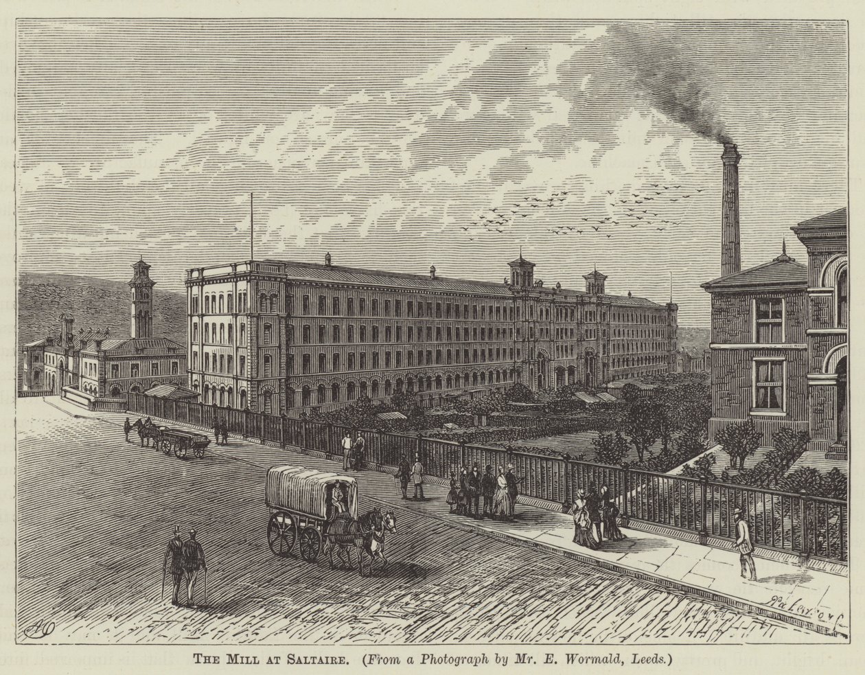 Møllen ved Saltaire (kobberstik) af English School