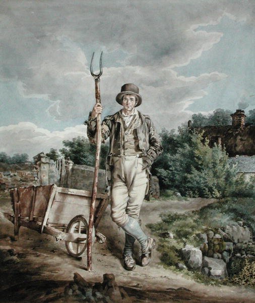 Muck Spreader, ca. 1830 (akvarel på papir) af English School