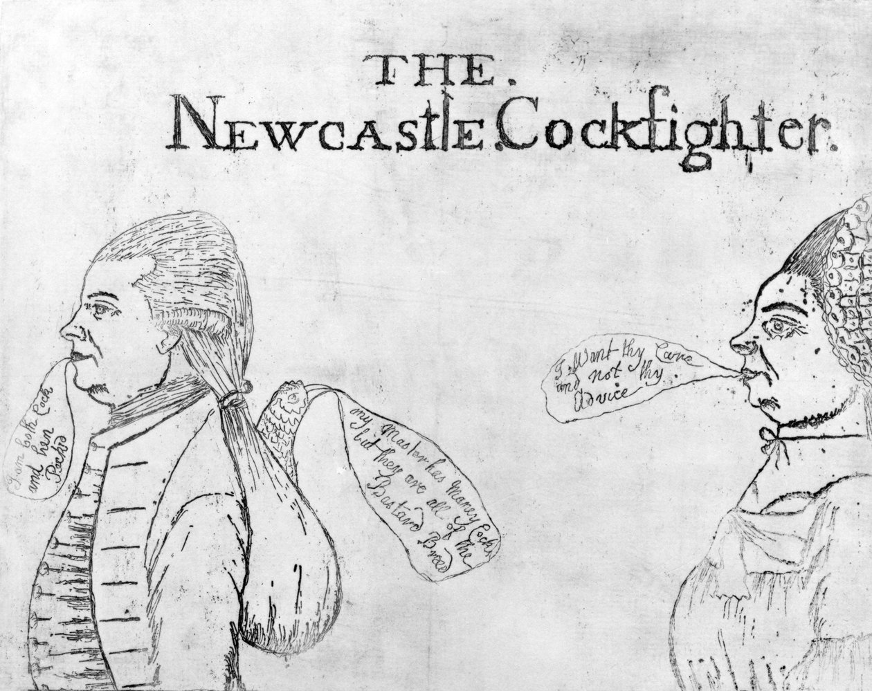 The Newcastle Cockfighter, omkring 1750 af English School