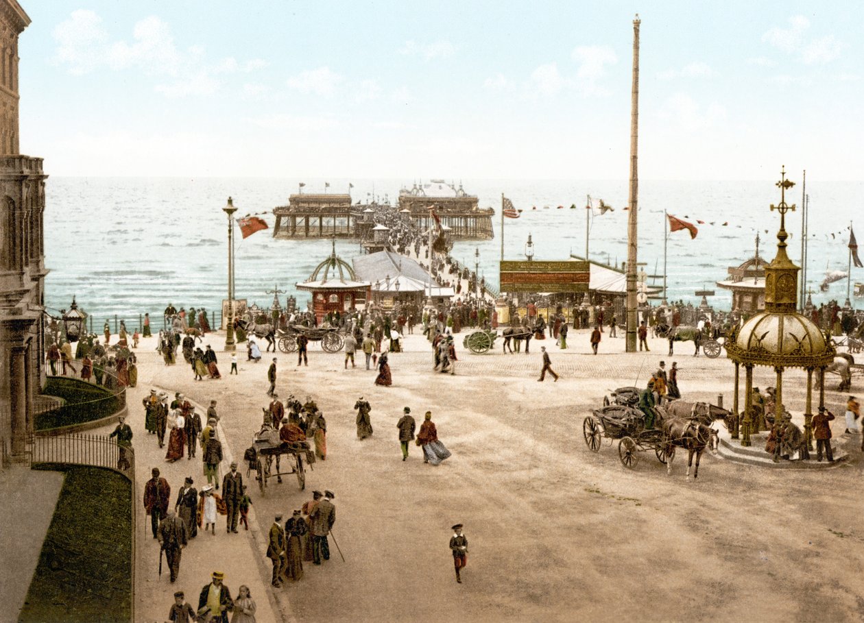 The North Pier, Blackpool (håndfarvet foto) af English School