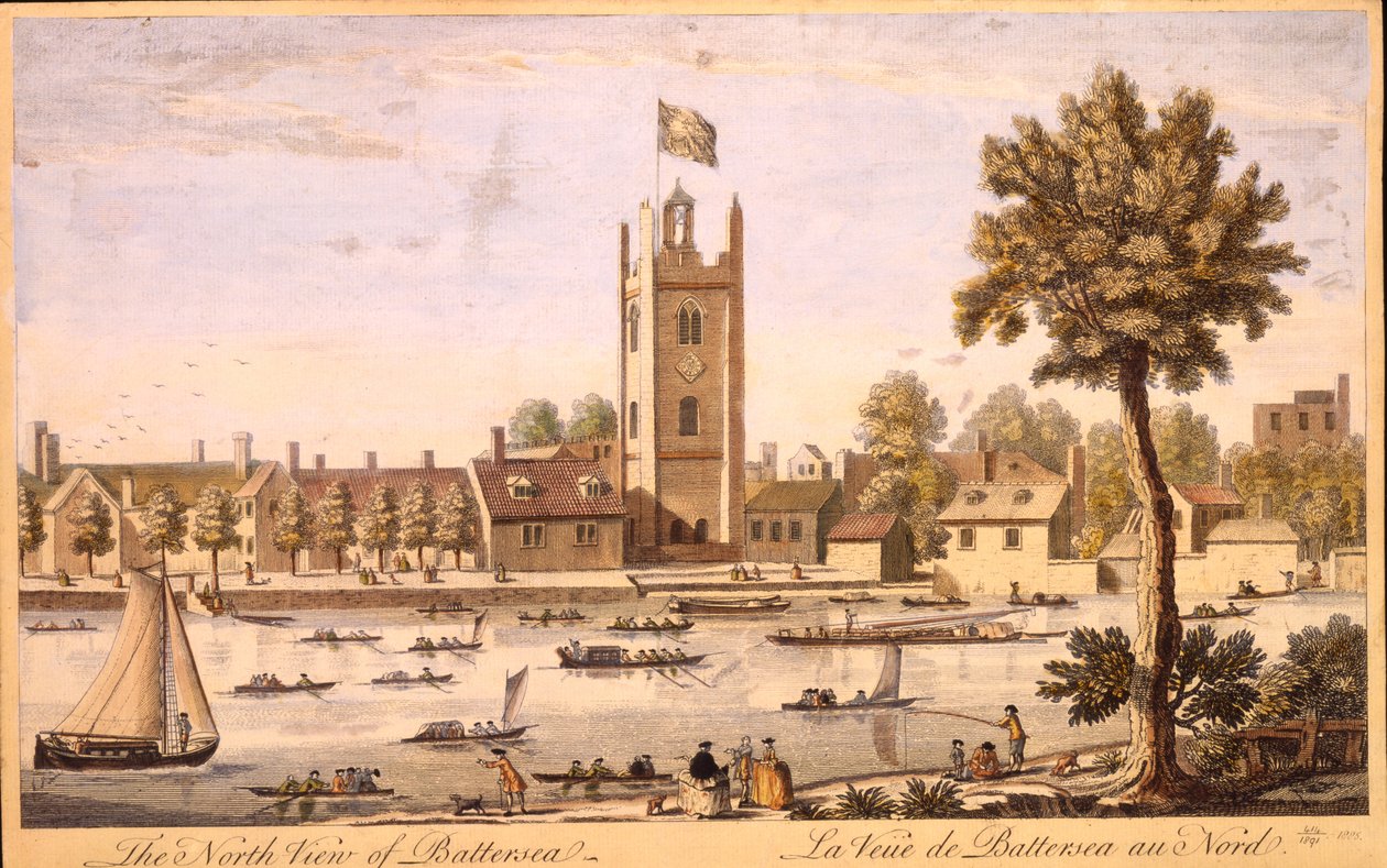 Den nordlige udsigt over Battersea c.1744 af English School