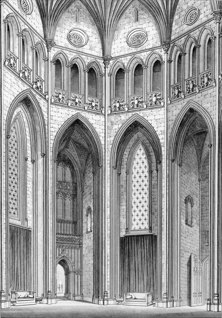 The Octagon, fra sydøst, fra grafiske og litterære illustrationer af Fonthill Abbey af John Britton, 1823 af English School