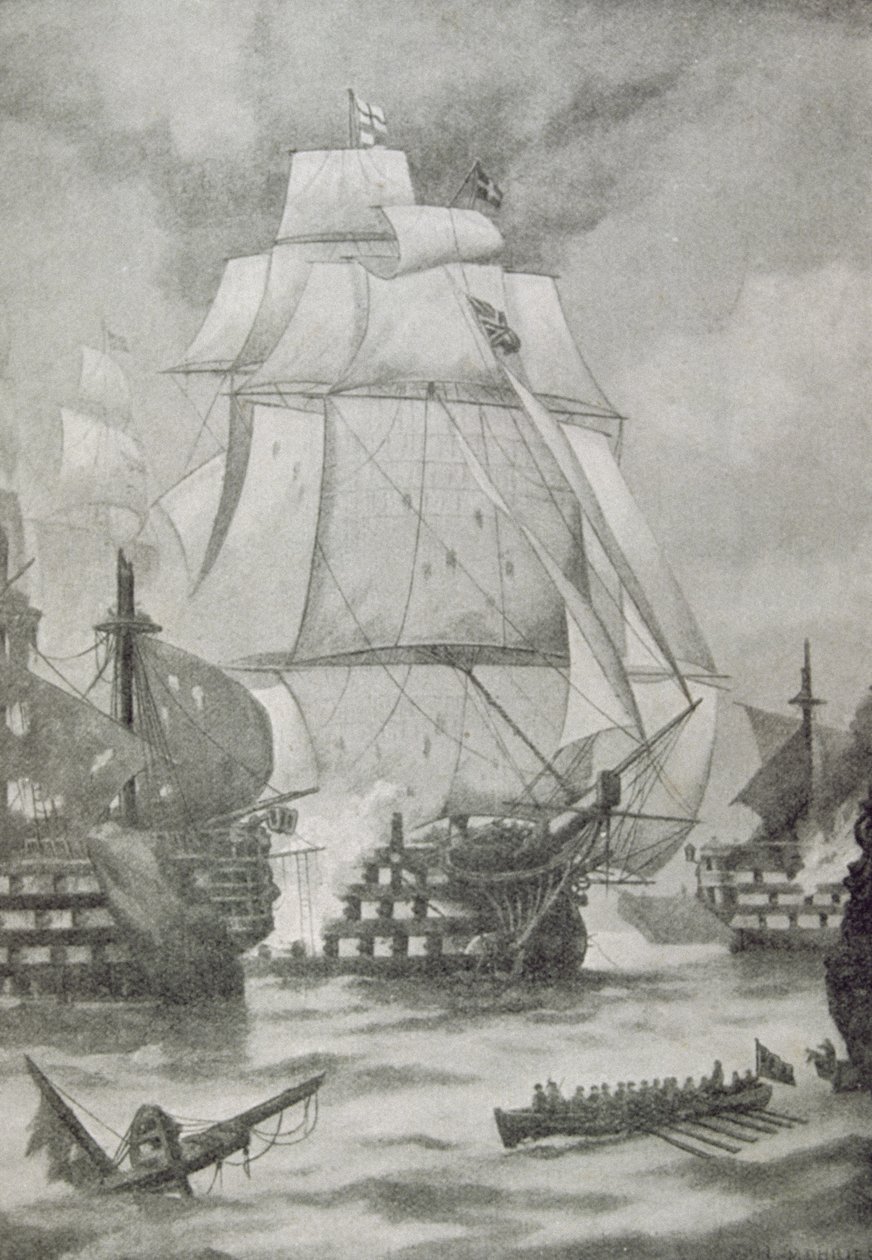 Åbningen af slaget ved Trafalgar af English School