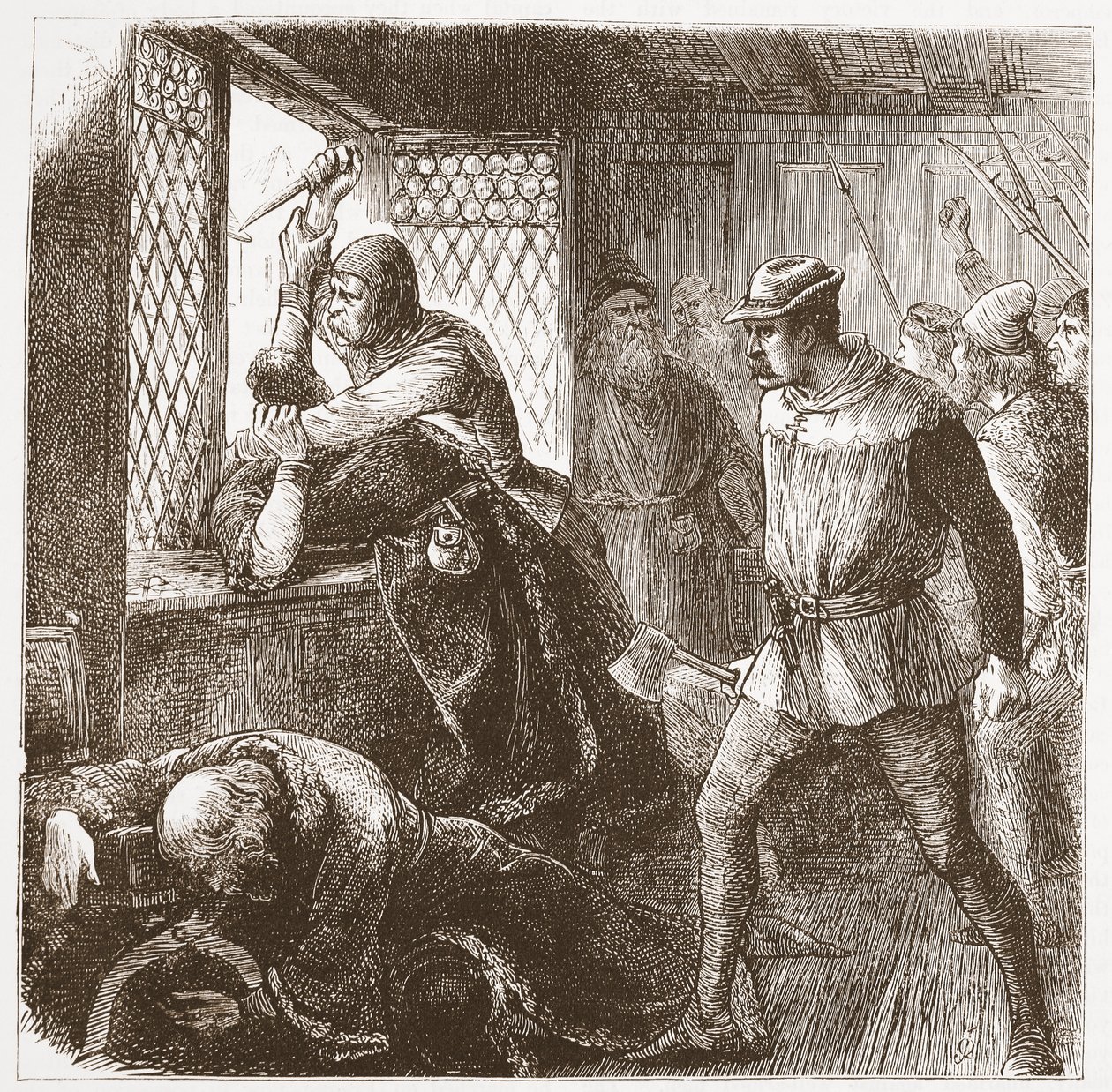 The Outrage at Prague, illustration fra The History of Protestantism af James Aitken Wylie (1808-1890), pub. 1878 af English School