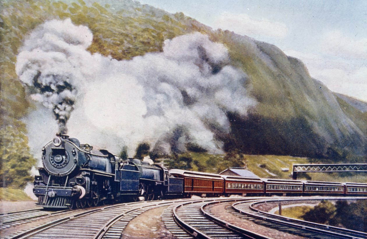 The Pacific of the New York Chicago Express, illustration fra The Wonder Book of Railways, fjortende udgave redigeret af Harry Golding, 1929 af English School