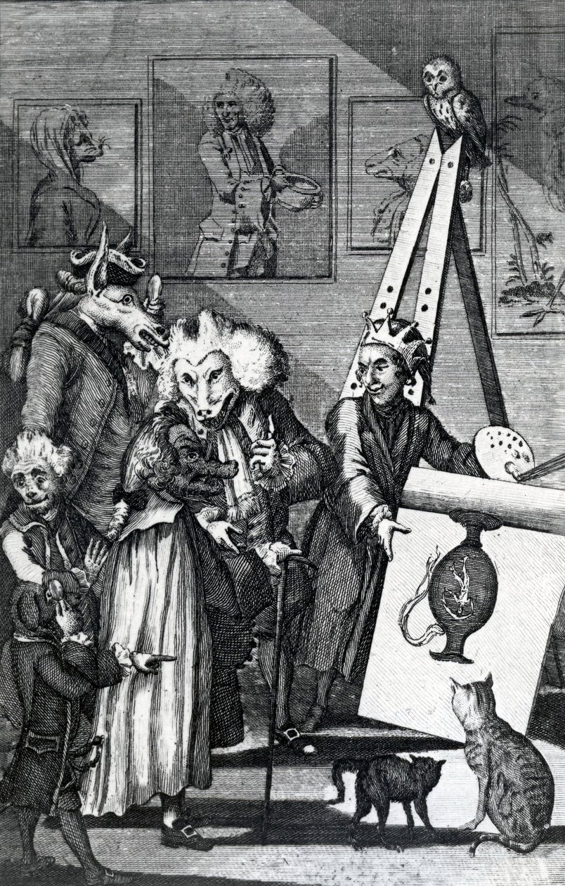 Maleren indsender sit billede til Examination of Connoisseurs and Antiquarians, 1774 af English School