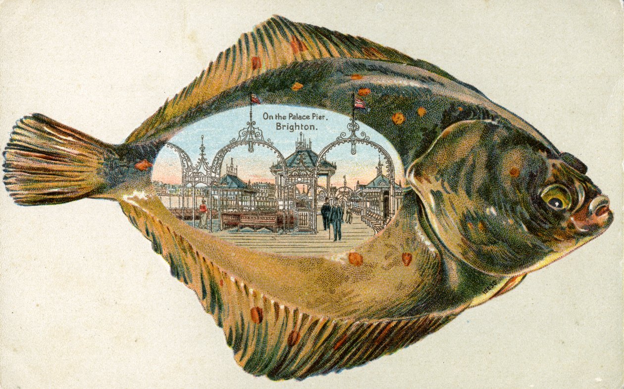 Palace Pier, Brighton inde i en sål, 1880-1900 af English School
