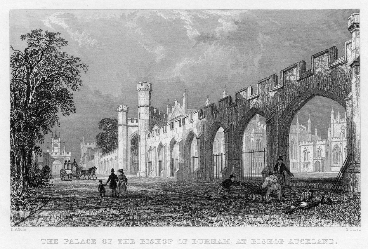 The Palace of the Bishop of Durham, i Bishop Auckland, 1833 af English School
