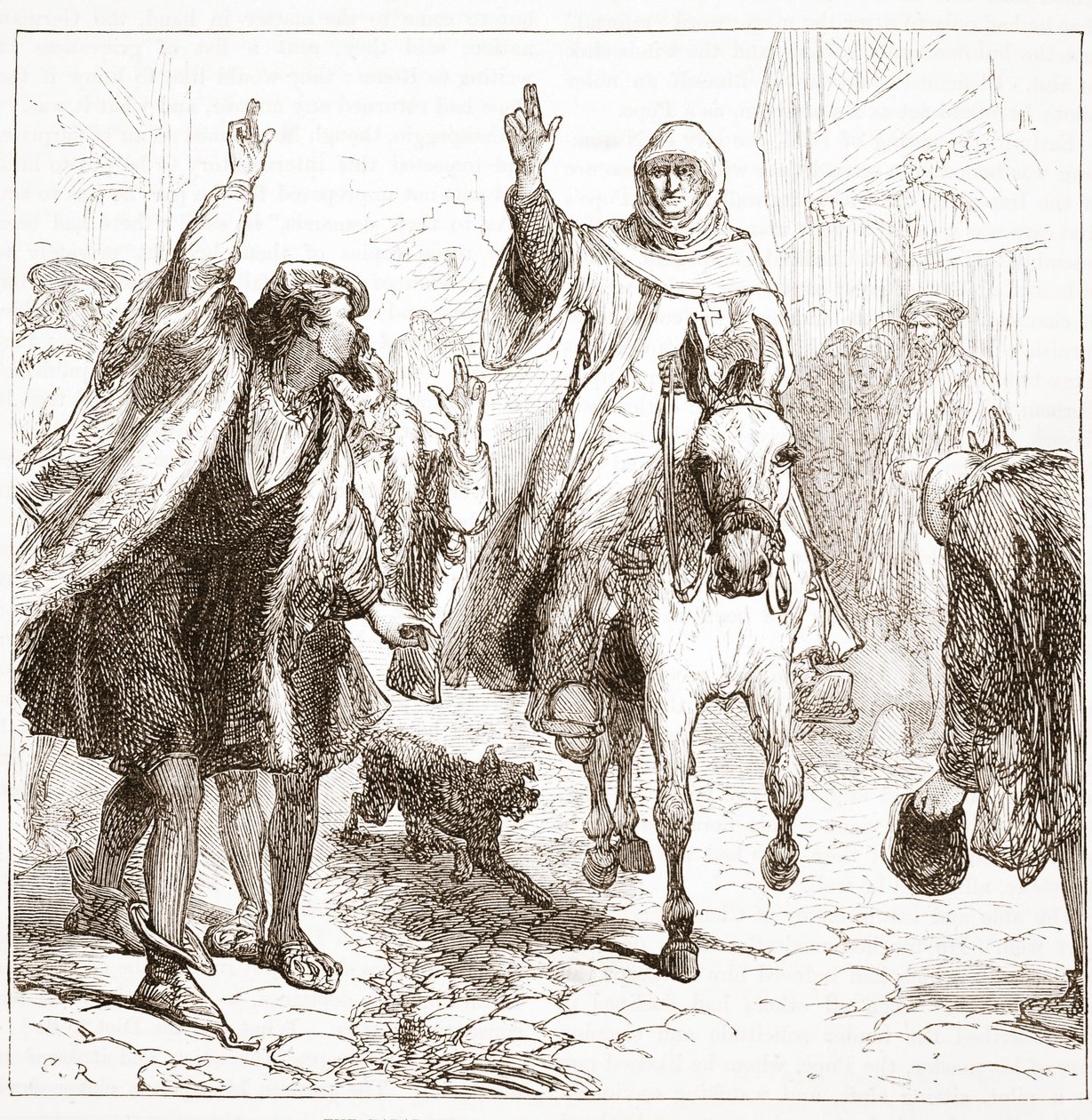 Den pavelige nuncio Chieregato i Nürnberg, illustration fra The History of Protestantism af James Aitken Wylie (1808-1890), pub. 1878 af English School