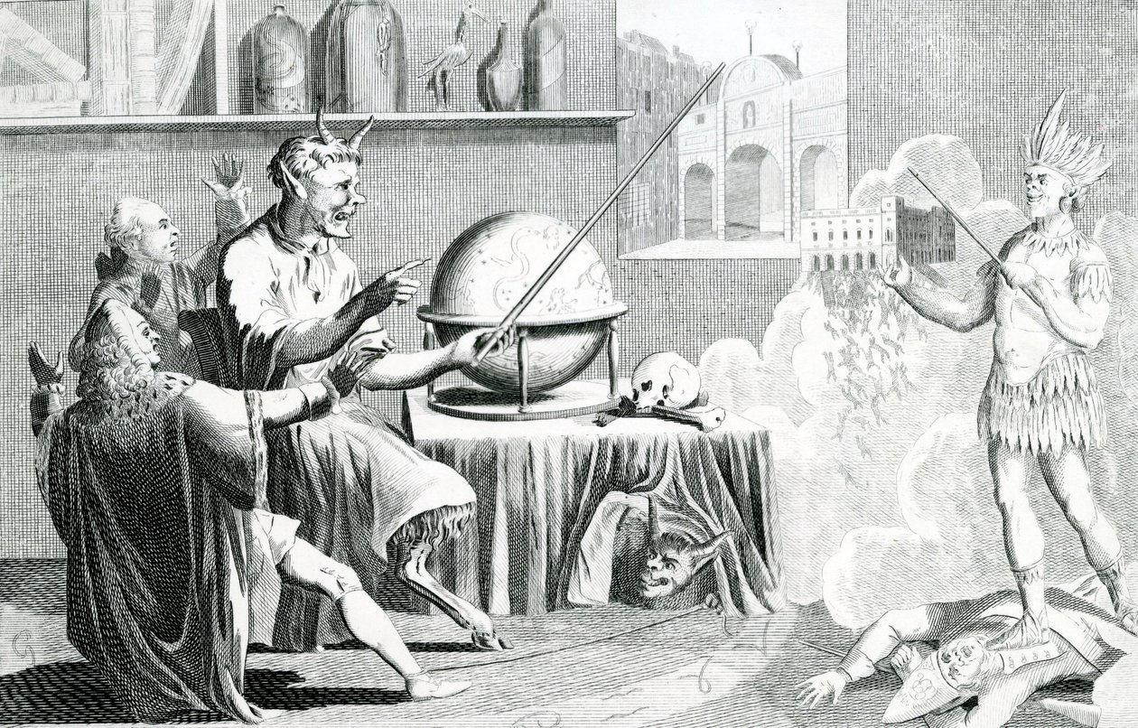 Parlmt. opløst, eller Djævelen blev spåkone, indgraveret af G. Terry, omkring 1774 af English School