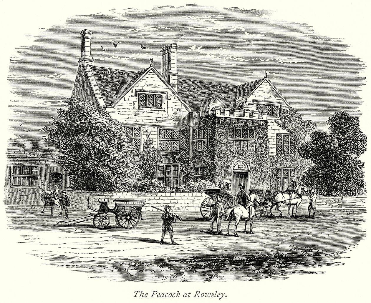 The Peacock at Rowsley (gravering) af English School