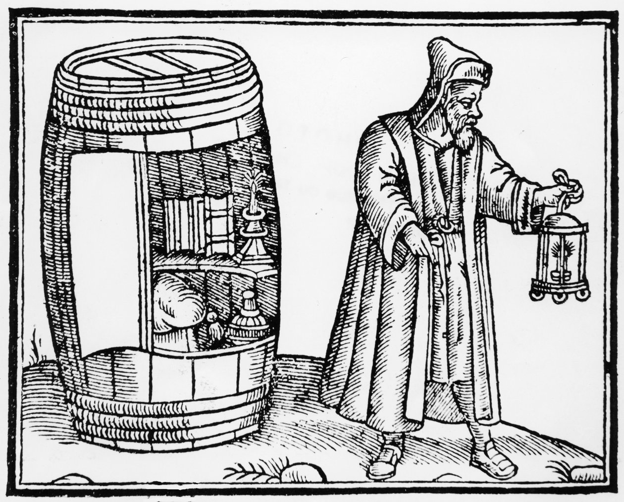 Filosoffen Diogenes leder efter en ærlig mand i City of London med sin lanterne af English School