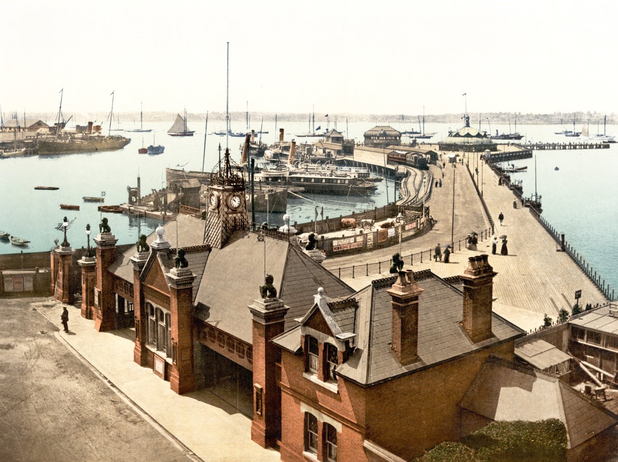 The Pier, Southampton (håndfarvet foto) af English School