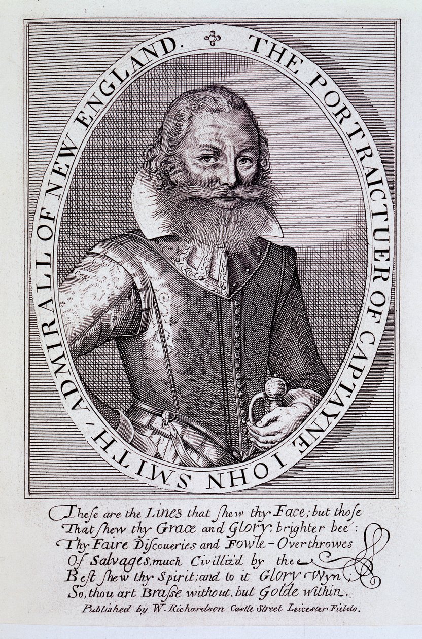 Portrættet af kaptajn John Smith, admiral af New England af English School