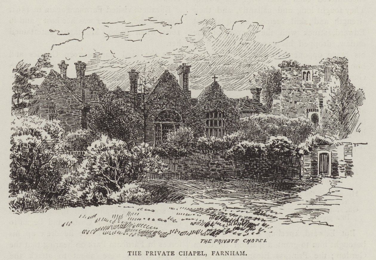 Det private kapel, Farnham (kobberstik) af English School