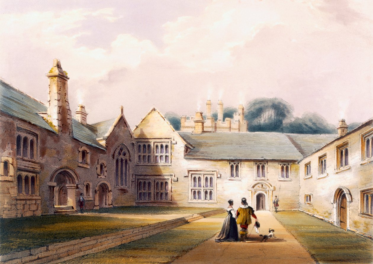 The Quadrangle, Cotehele House, ca. 1830-40 af English School