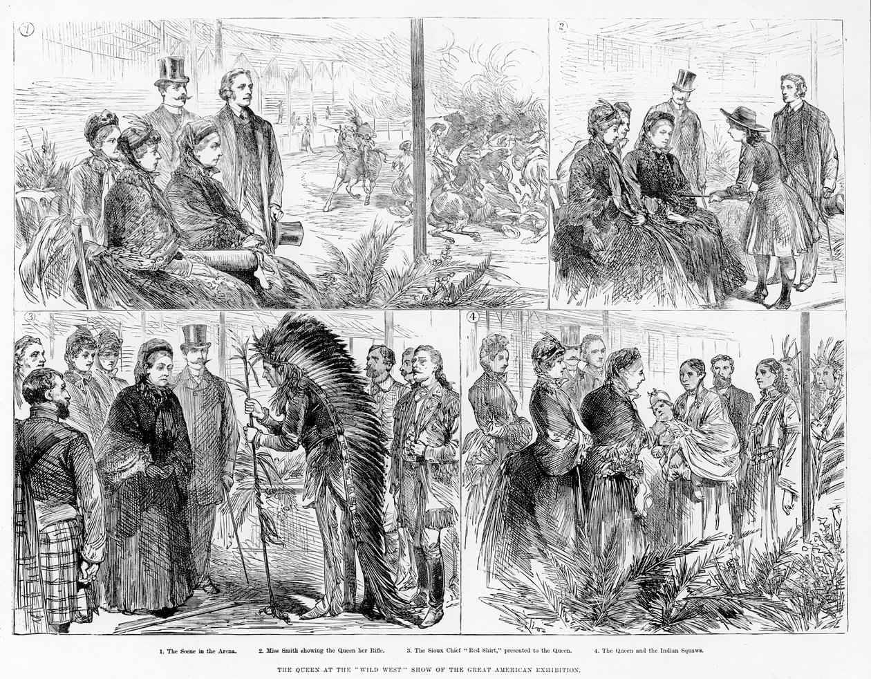 Dronningen ved det vilde vesten-show af den store amerikanske udstilling, 1887 af English School