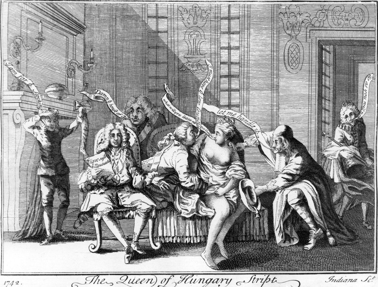 Dronningen af Ungarn Stript, 1742 af English School