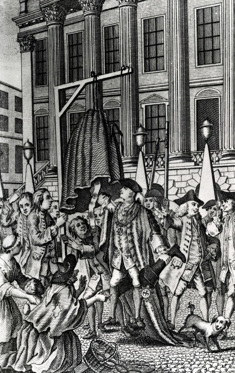 The Rape of the Petti-coat, 1768 af English School