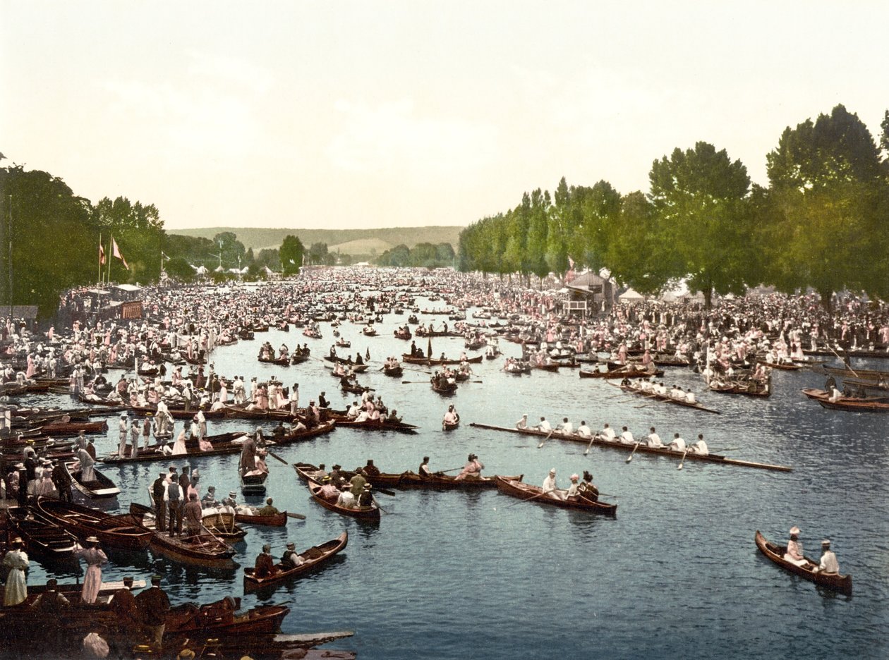 Regattabanen I, Henley-on-Thames (håndfarvet foto) af English School