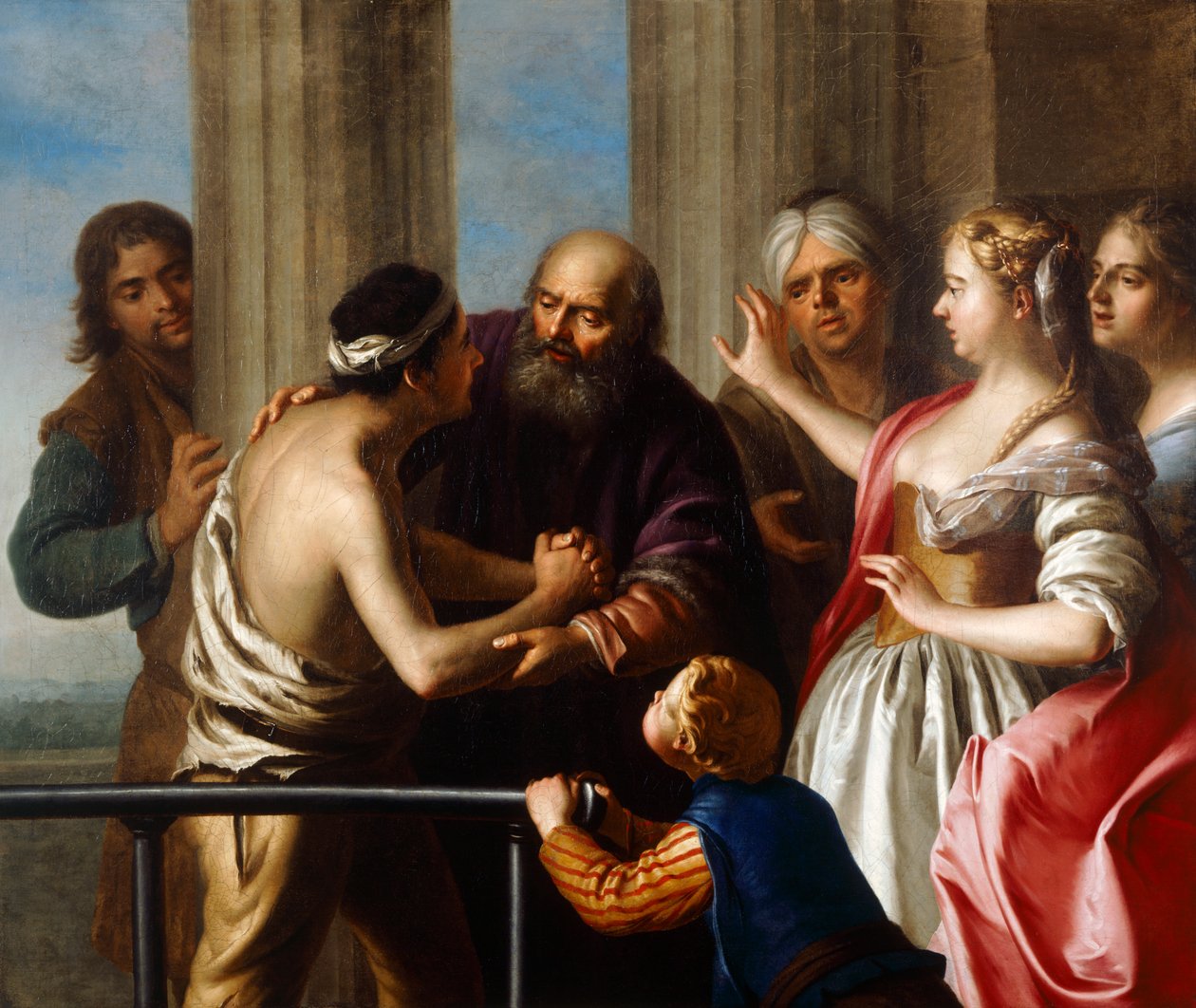The Return of the Prodigal Son (olie på lærred) af English School
