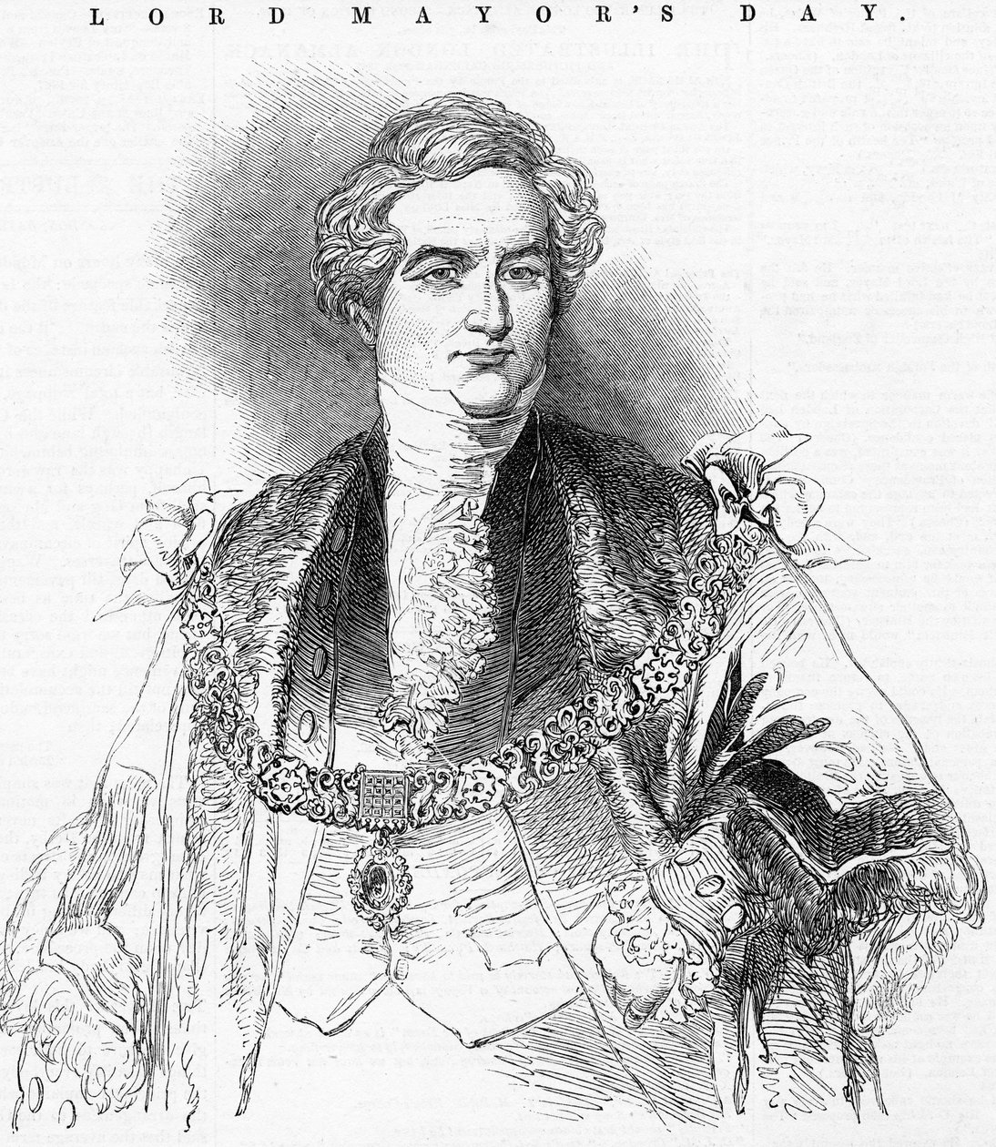 Den højærværdige overborgmester, Sir G. Carroll, illustration fra "The Illustrated London News", 1846 af English School
