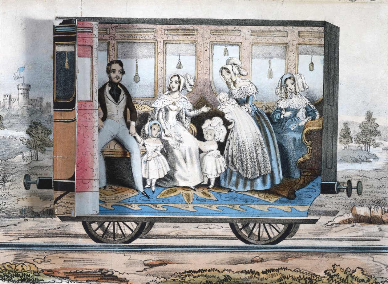 Den kongelige jernbanevogn, ca. 1848 af English School