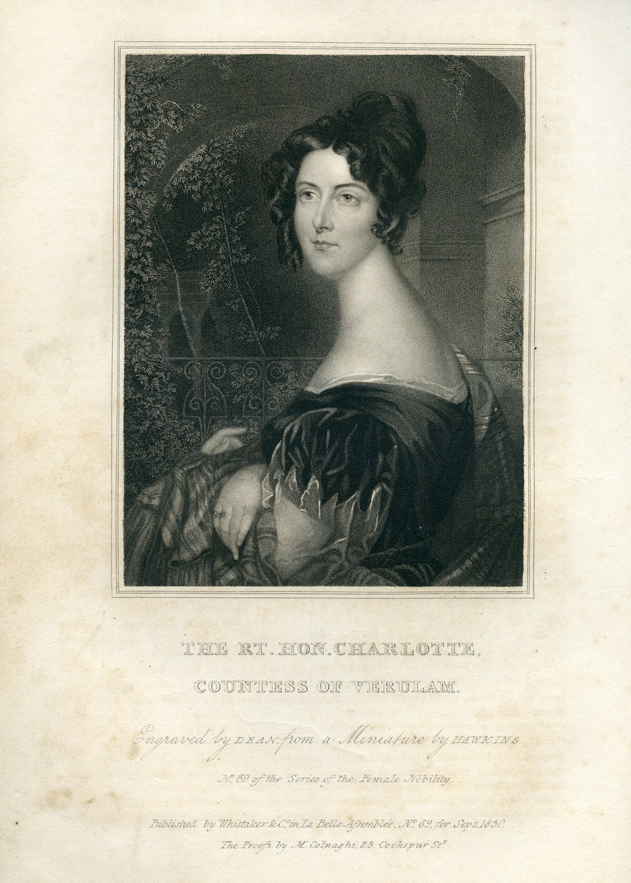 Rt. Hon. Charlotte, grevinde af Verulam, 1830 af English School