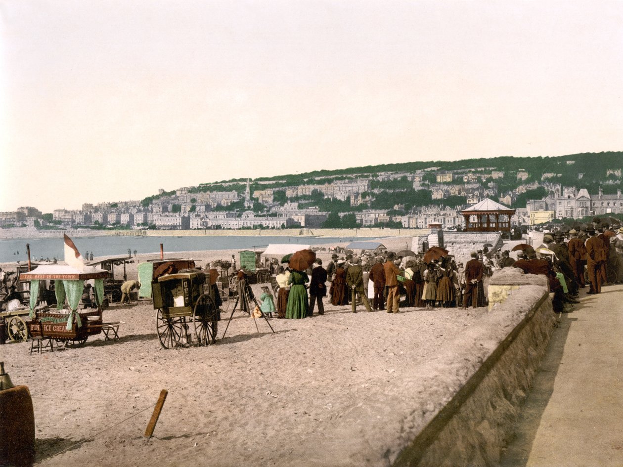 The Sands, Weston-Super-Mare (håndfarvet foto) af English School
