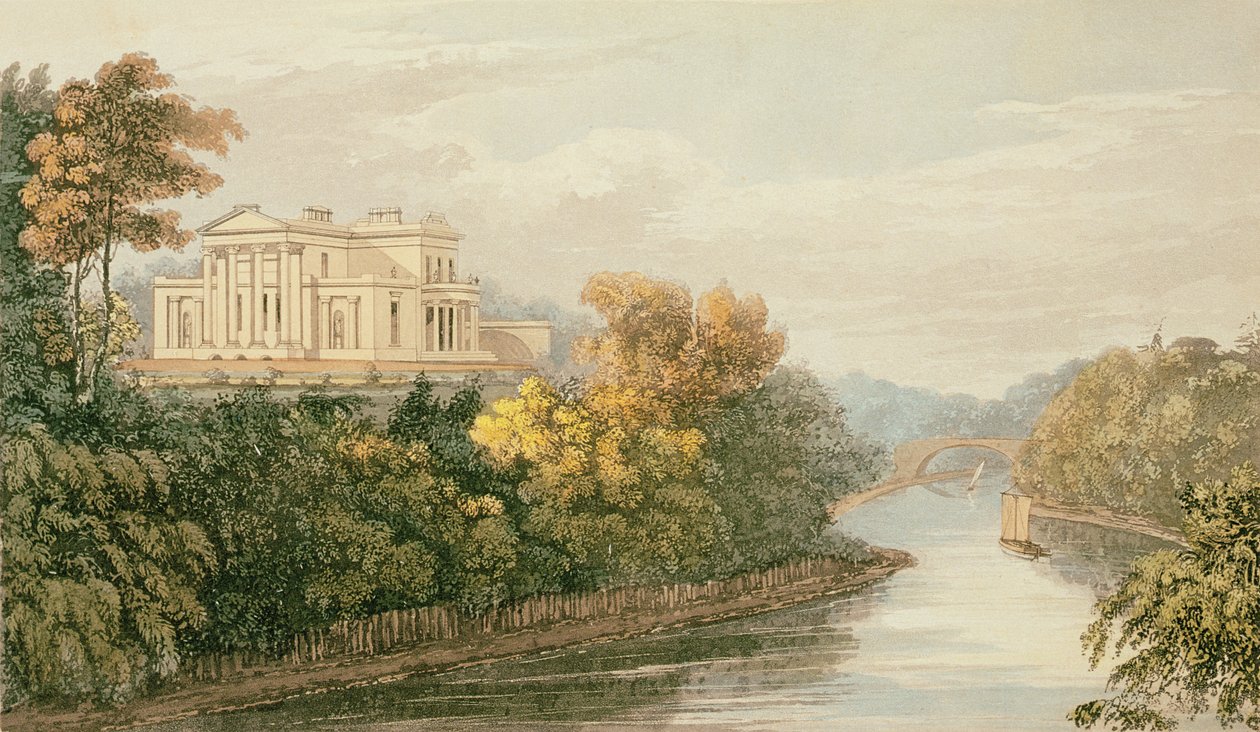 Sædet for G.B. Greenough Esq., Regents Park, fra Ackermanns Repository of Arts, udgivet ca. 1826 af English School