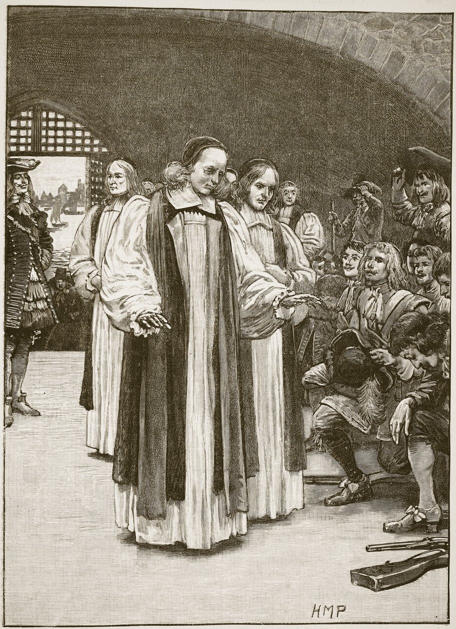 De syv biskopper, der går ind i tårnet, illustration fra Cassells Illustrated History of England (sepiafoto) af English School