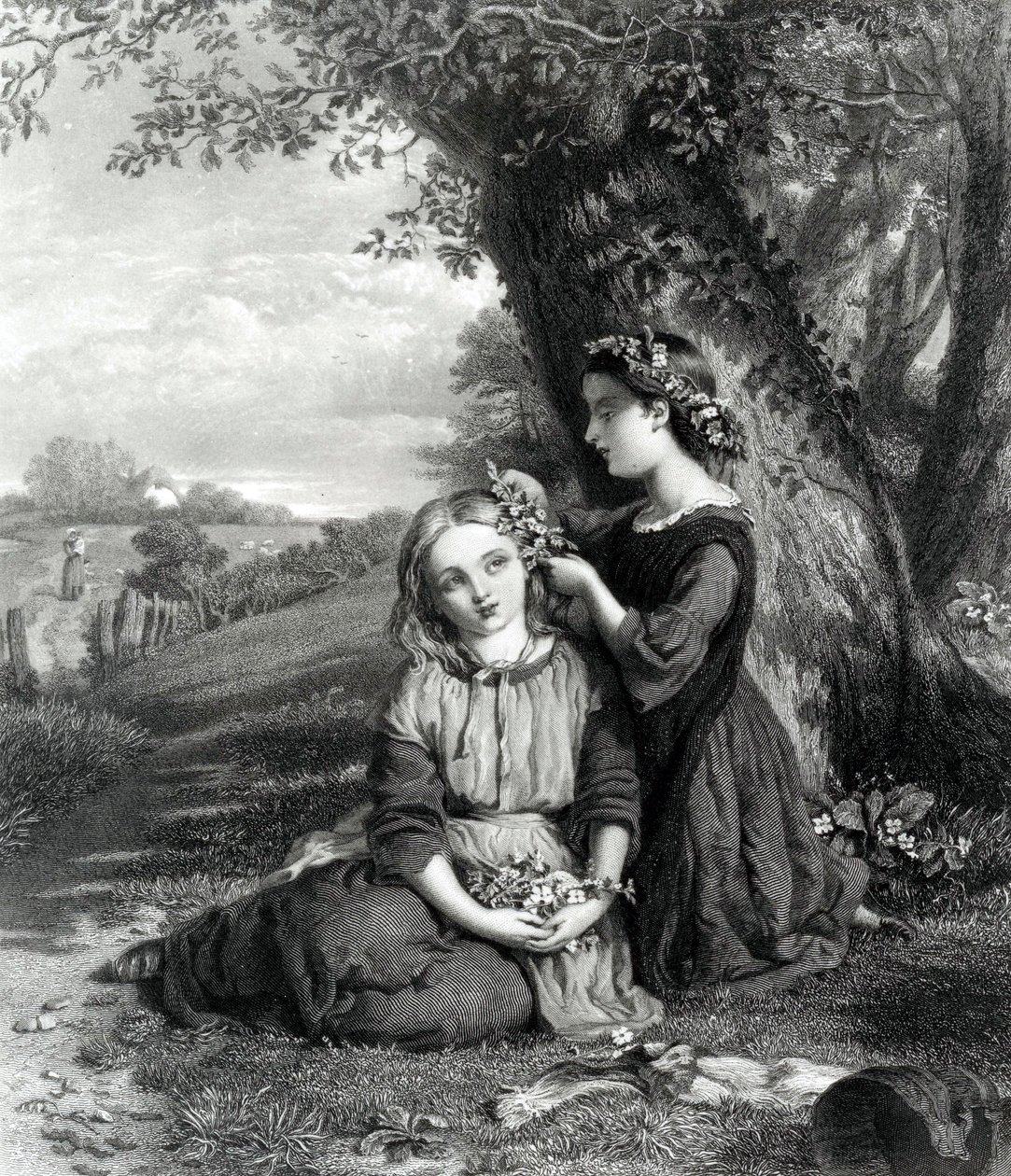 The Sisters, udgivet i Art Journal (1867), indgraveret af C. Cousen, 1867 af English School