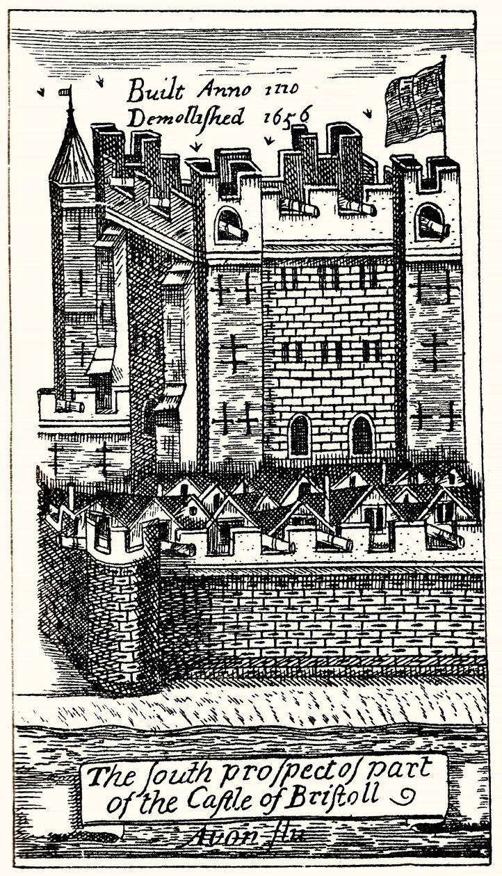 The South Prospect of Part of the Castle of Bristoll, pub. 1893. af English School