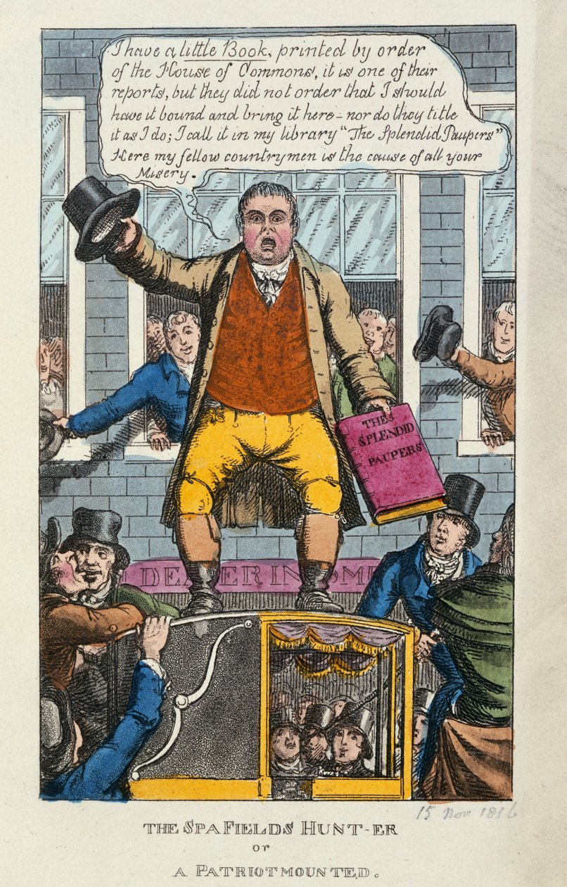 The Spa Fields Hunt-er or a Patriot Mounted, 1816 (farve ekko) af English School