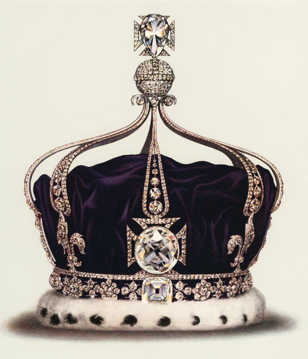 Dronning Marys statskrone fra Englands kronjuveler af English School