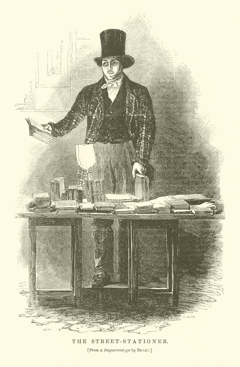 The Street-Stationer (gravering) af English School