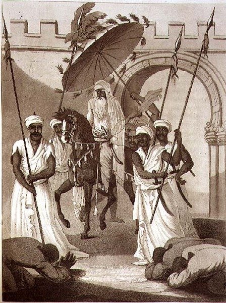 The Sultan of Morocco kommer ud for at give publikum, pub. af Henry Colburn af English School