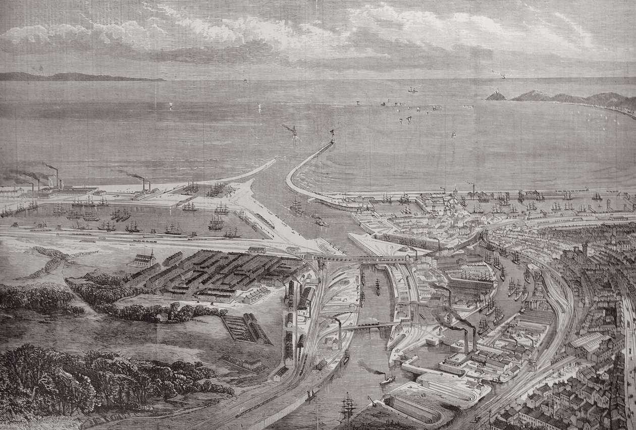 Swansea Harbour and Docks, fra The Illustrated London News, 22. oktober 1881 af English School