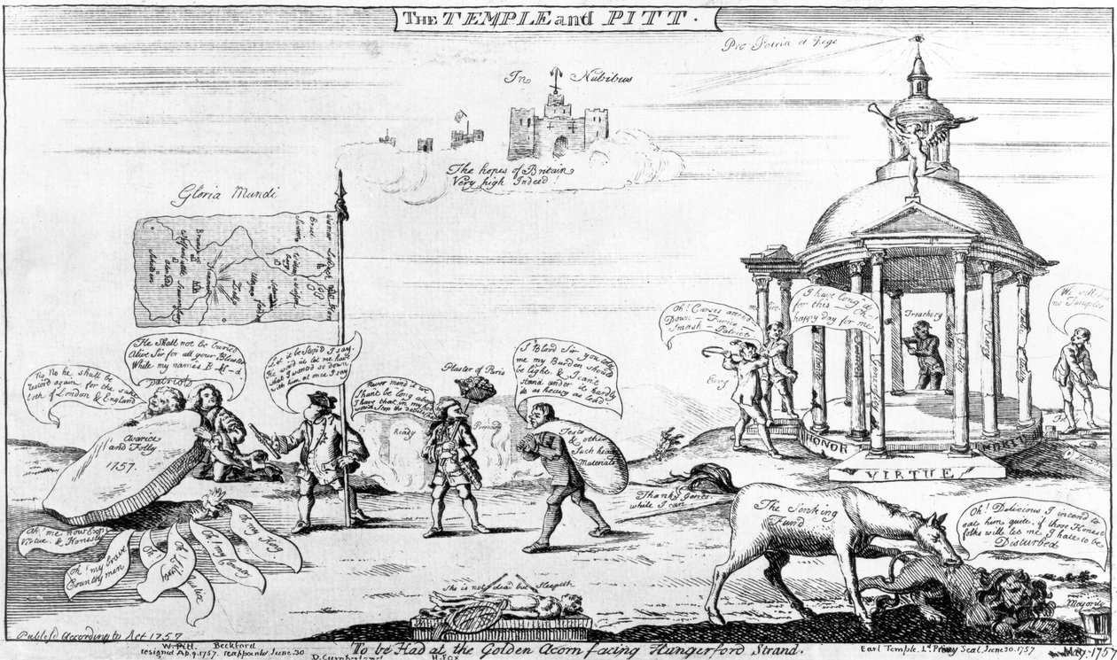 Templet og Pitt, 1757 af English School