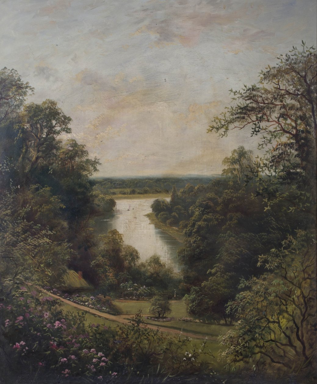 Themsen fra Terrace Gardens, Richmond, Surrey af English School