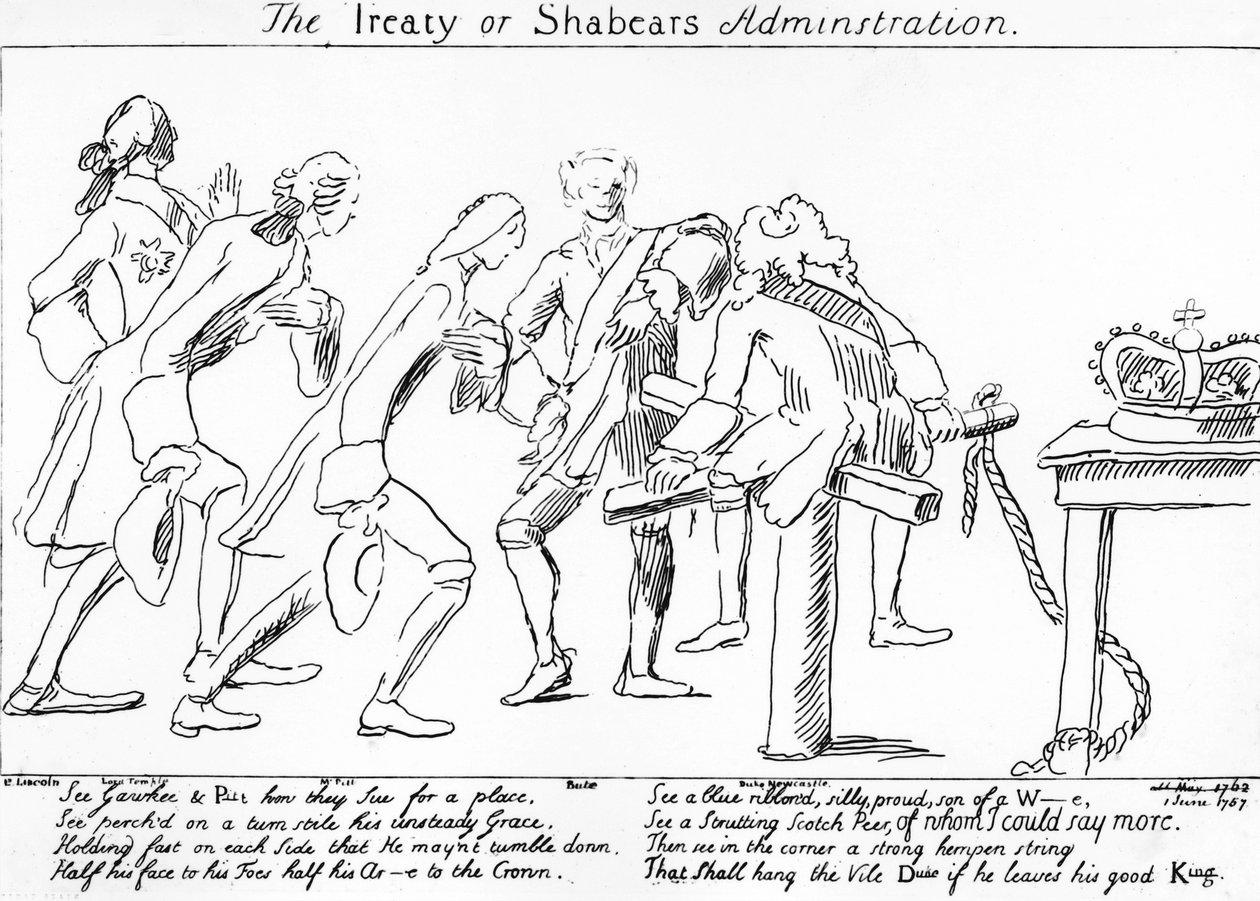 Traktaten eller Shabears Administration, 1757 af English School