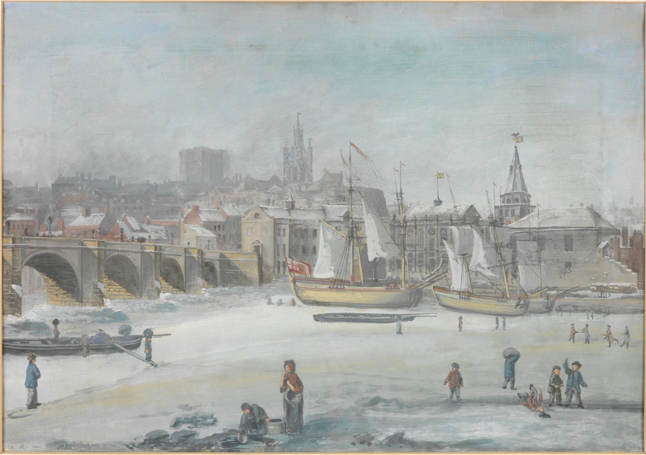 The Tyne Bridge - The Great Frost, 1784 af English School