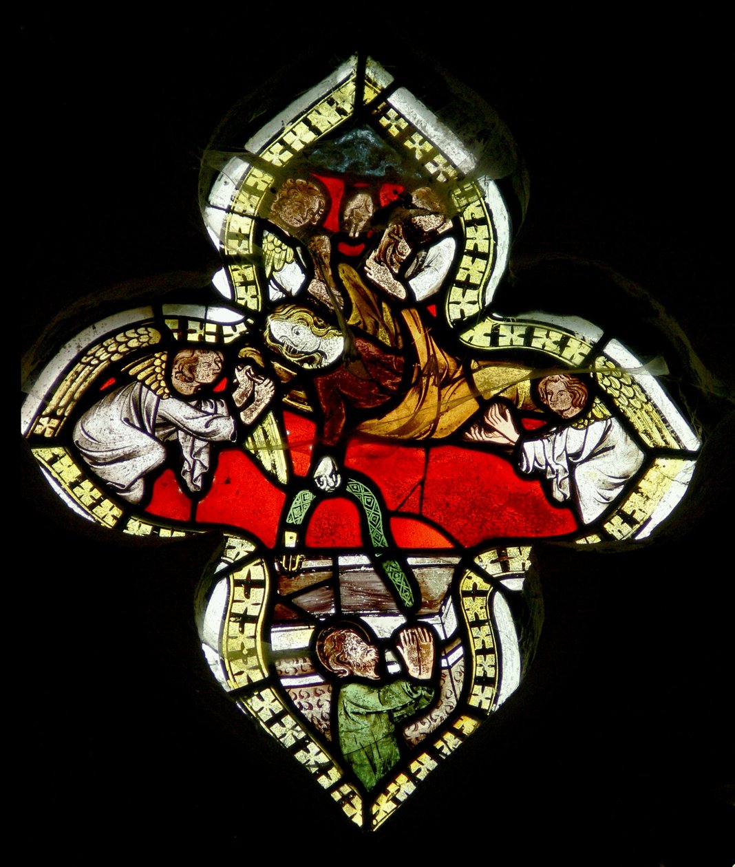 Jomfruen overlader sit bælte til St. Thomas ved sin himmelfart. ca. 1325-50 af English School