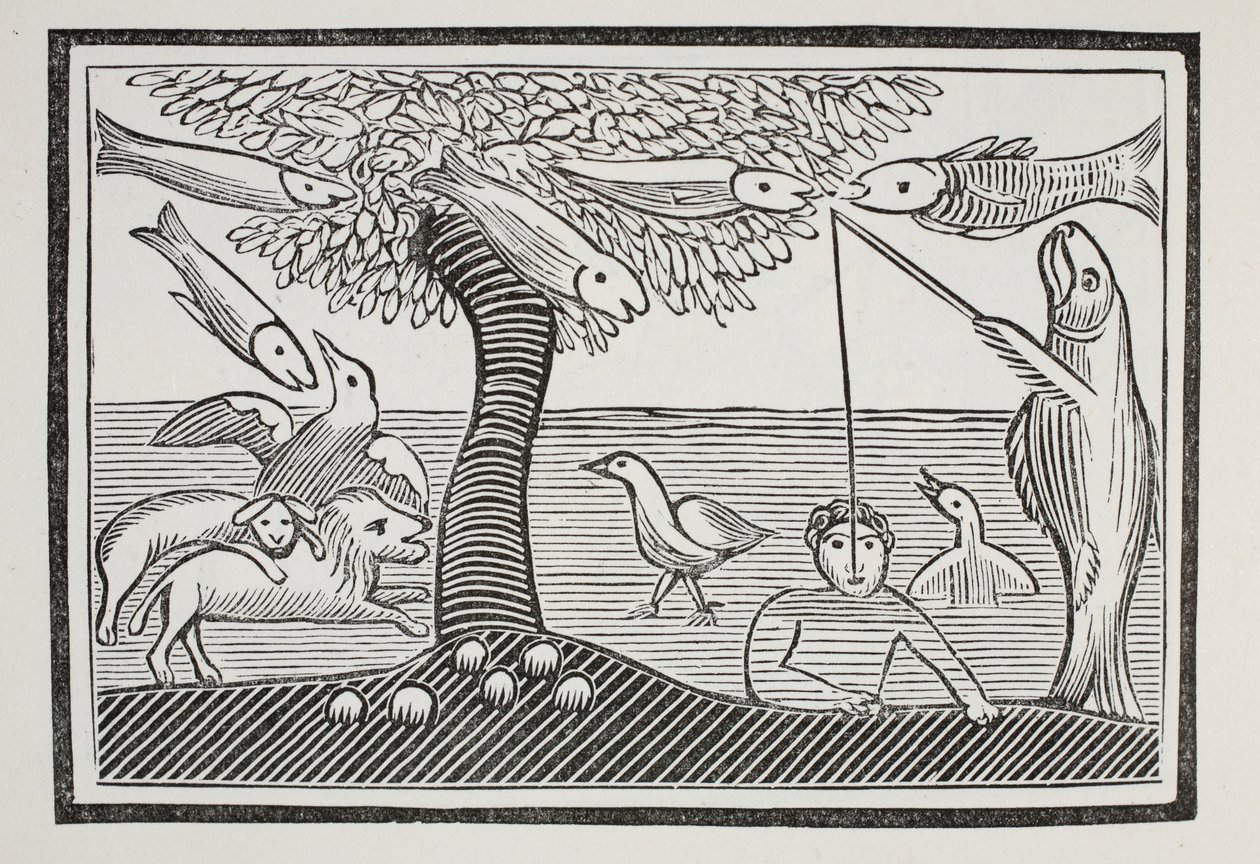 The Water Wonder, eller Fishes Lords of the Creation, illustration fra Chap-books of the Eighteenth Century af John Ashton, pub. 1882 af English School