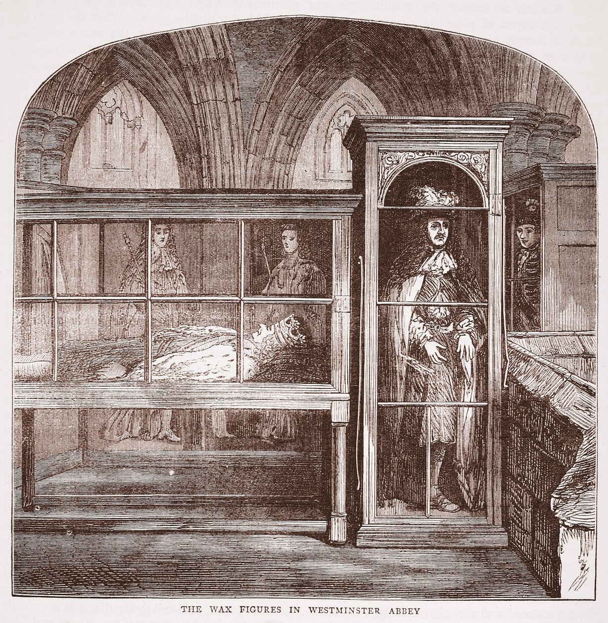 Voksfigurerne i Westminster Abbey, ca. 1880 af English School
