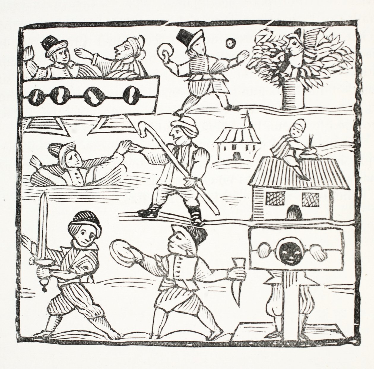 The Welch Traveller, eller The Unfortunate Welchman af Humphrey Cornish, illustration fra Chap-books of the Eighteenth Century af John Ashton, pub. 1882 af English School