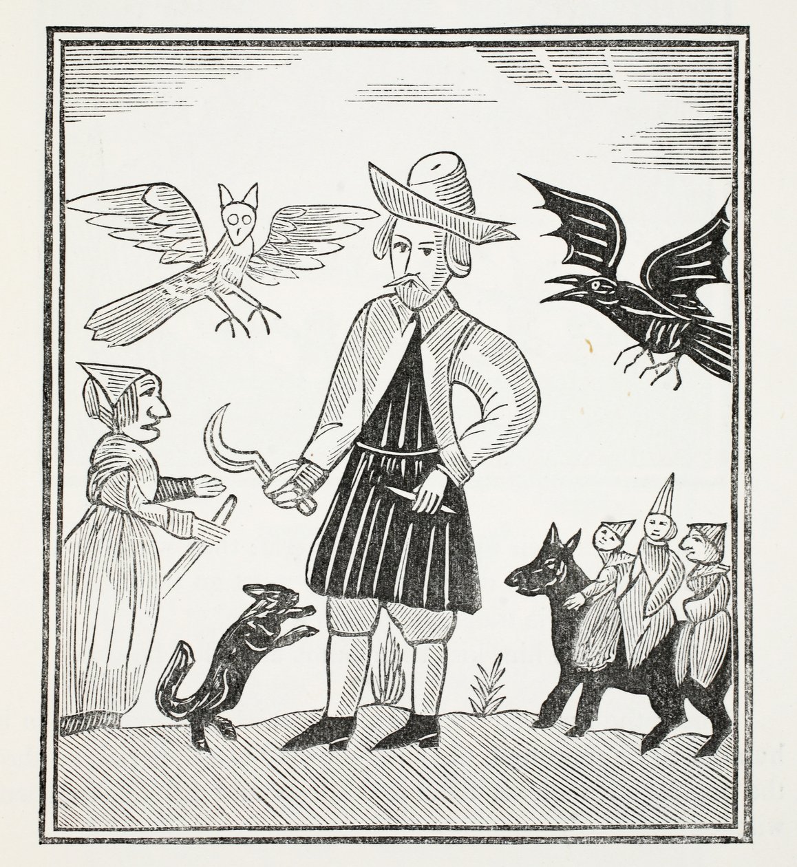 The Witch of the Woodlands, illustration fra Chap-books of the Eighteenth Century af John Ashton, pub. 1882 af English School