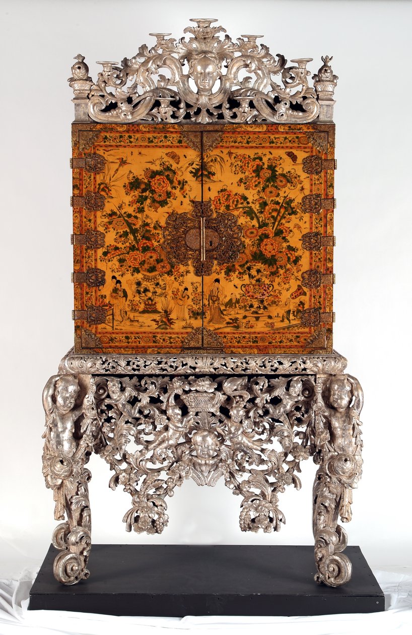 The Witcombe Cabinet, ca. 1697 (japaneret og forsølvet træ) af English School
