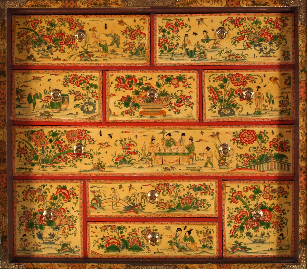 The Witcombe Cabinet, ca. 1697 (japaneret og forsølvet træ) af English School